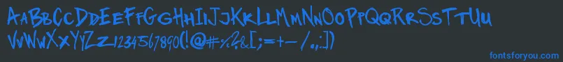Twinmarker Font – Blue Fonts on Black Background