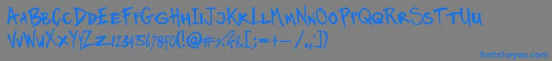 フォントTwinmarker – 灰色の背景に青い文字