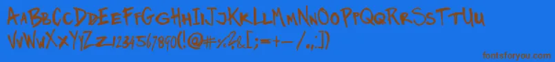 Twinmarker Font – Brown Fonts on Blue Background