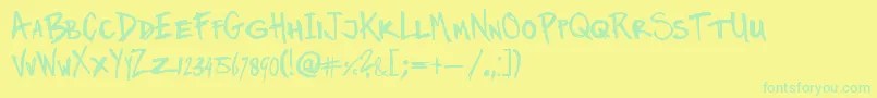 フォントTwinmarker – 黄色い背景に緑の文字