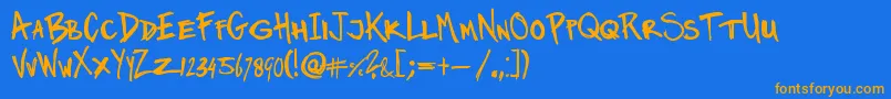 Twinmarker Font – Orange Fonts on Blue Background