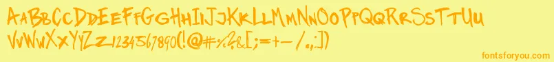 Twinmarker Font – Orange Fonts on Yellow Background