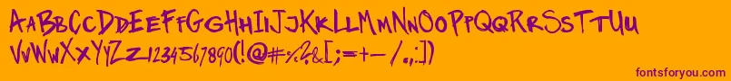 フォントTwinmarker – オレンジの背景に紫のフォント