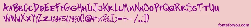Twinmarker-Schriftart – Violette Schriften auf rosa Hintergrund