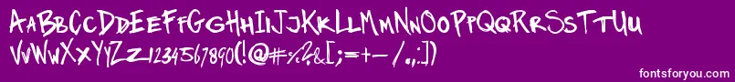 Twinmarker-fontti – valkoiset fontit violetilla taustalla