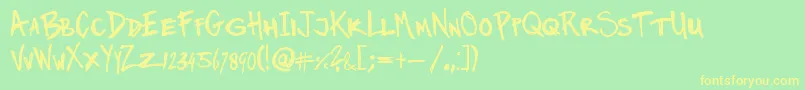 Twinmarker-Schriftart – Gelbe Schriften auf grünem Hintergrund