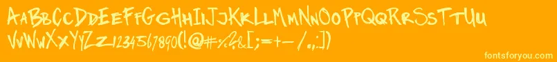 フォントTwinmarker – オレンジの背景に黄色の文字