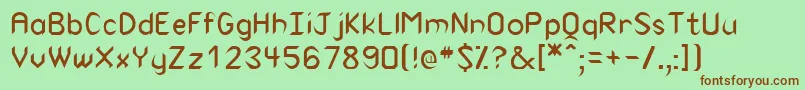 RodneyRegular Font – Brown Fonts on Green Background