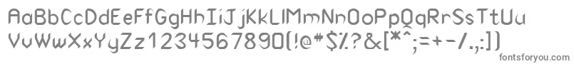 RodneyRegular-fontti – harmaat kirjasimet valkoisella taustalla