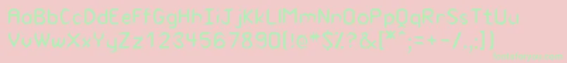 RodneyRegular Font – Green Fonts on Pink Background