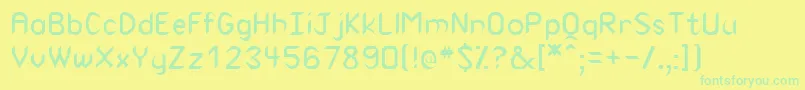 RodneyRegular-Schriftart – Grüne Schriften auf gelbem Hintergrund