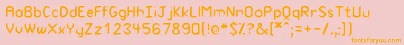 RodneyRegular Font – Orange Fonts on Pink Background