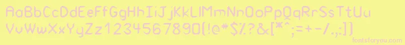 RodneyRegular Font – Pink Fonts on Yellow Background