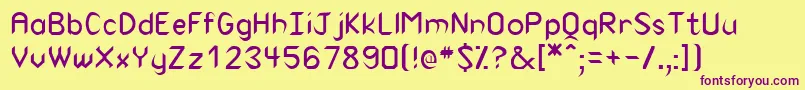 RodneyRegular Font – Purple Fonts on Yellow Background