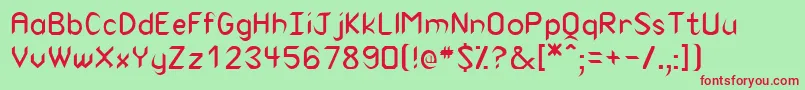 RodneyRegular Font – Red Fonts on Green Background