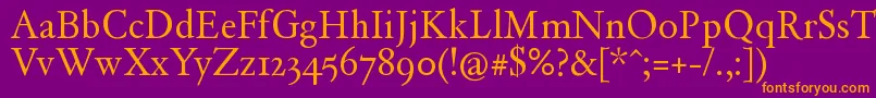 DayRoman Font – Orange Fonts on Purple Background
