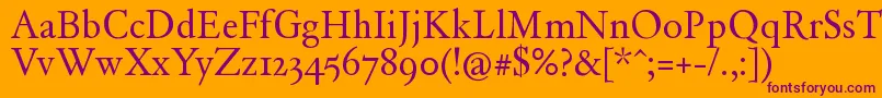 DayRoman Font – Purple Fonts on Orange Background