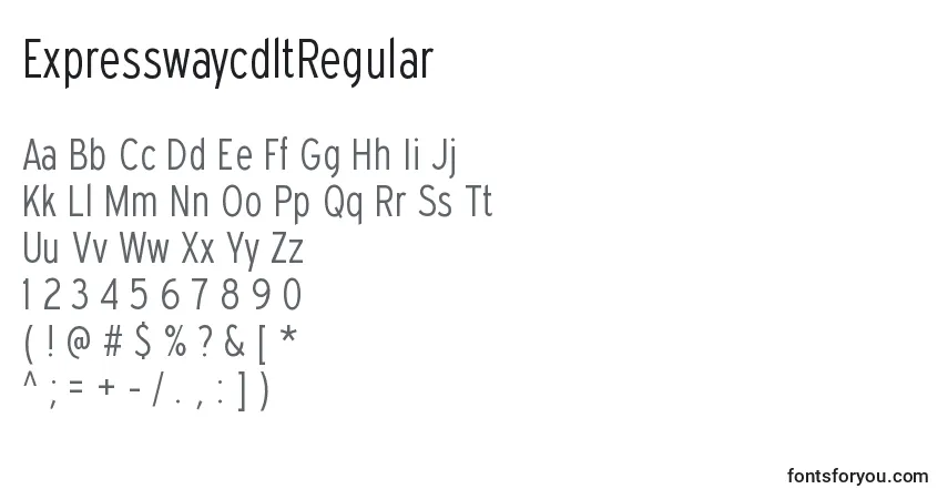 Fuente ExpresswaycdltRegular - alfabeto, números, caracteres especiales