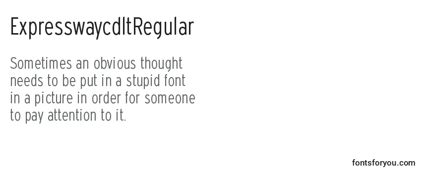 Review of the ExpresswaycdltRegular Font