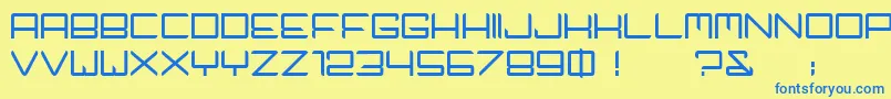 Technoir Font – Blue Fonts on Yellow Background