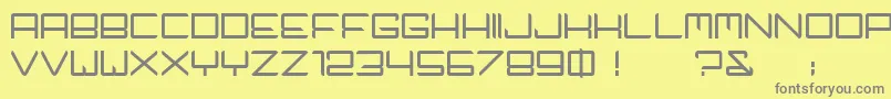 フォントTechnoir – 黄色の背景に灰色の文字