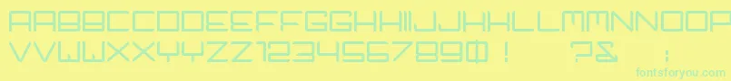 Fonte Technoir – fontes verdes em um fundo amarelo