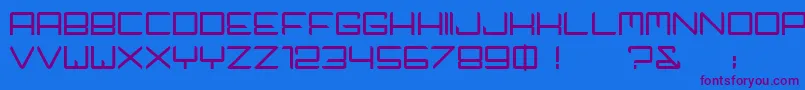 Technoir Font – Purple Fonts on Blue Background