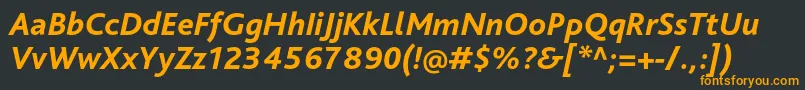 BlissproExtrabolditalic Font – Orange Fonts on Black Background