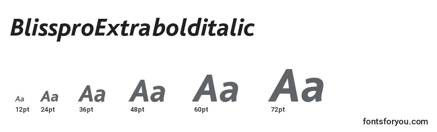 BlissproExtrabolditalic Font Sizes