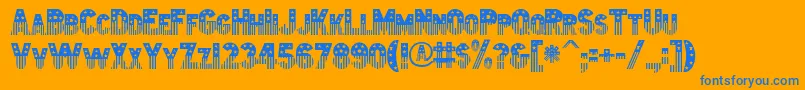 Amerika Font – Blue Fonts on Orange Background