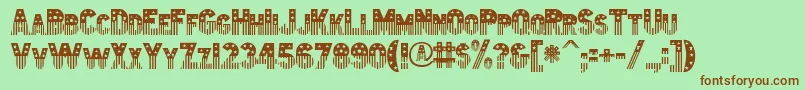 Fonte Amerika – fontes marrons em um fundo verde