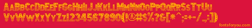 Amerika-Schriftart – Orangefarbene Schriften auf rotem Hintergrund