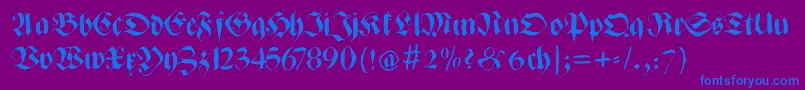 Zenfraxfreestyle Font – Blue Fonts on Purple Background