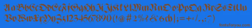 Zenfraxfreestyle Font – Brown Fonts on Blue Background