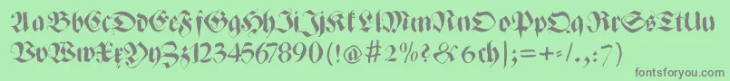 Шрифт Zenfraxfreestyle – серые шрифты на зелёном фоне