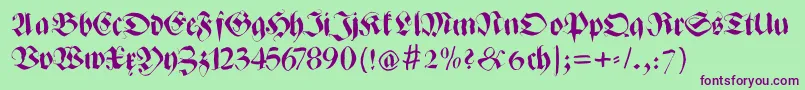 Zenfraxfreestyle Font – Purple Fonts on Green Background