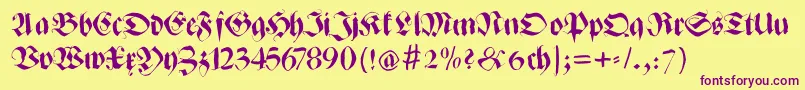 Zenfraxfreestyle Font – Purple Fonts on Yellow Background