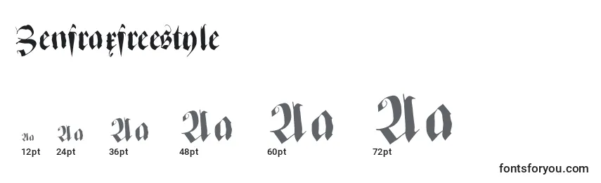 Größen der Schriftart Zenfraxfreestyle