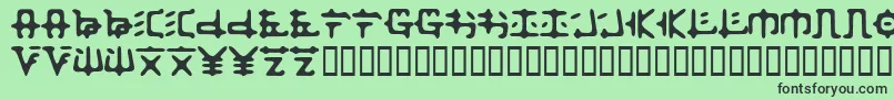Zaibatsu Font – Black Fonts on Green Background