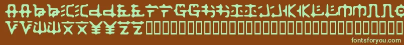 Zaibatsu Font – Green Fonts on Brown Background
