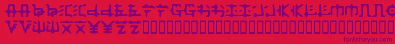 Zaibatsu Font – Purple Fonts on Red Background