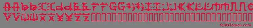 Zaibatsu-Schriftart – Rote Schriften auf grauem Hintergrund