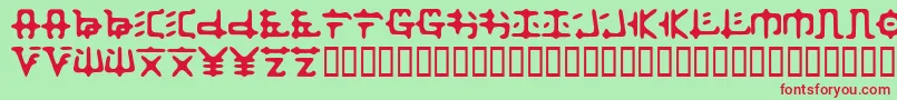 Zaibatsu Font – Red Fonts on Green Background