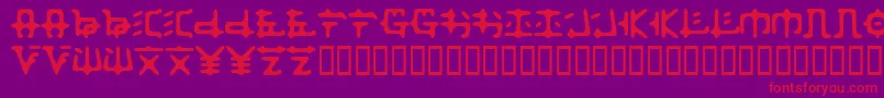 Zaibatsu Font – Red Fonts on Purple Background