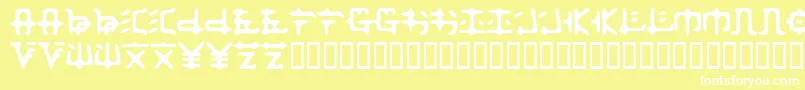 Zaibatsu Font – White Fonts on Yellow Background