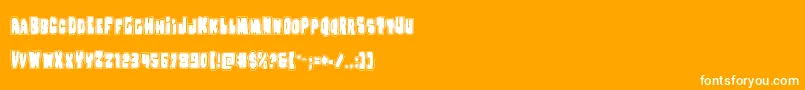 Nobodyhomeacad-Schriftart – Weiße Schriften auf orangefarbenem Hintergrund