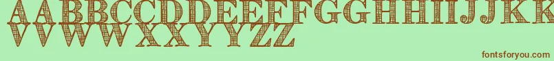 OrnisteTfb-Schriftart – Braune Schriften auf grünem Hintergrund