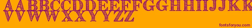 Fonte OrnisteTfb – fontes roxas em um fundo laranja