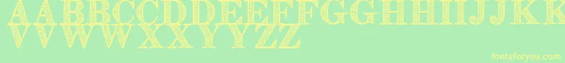 OrnisteTfb-Schriftart – Gelbe Schriften auf grünem Hintergrund