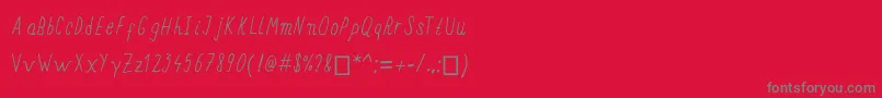 Cerise-Schriftart – Graue Schriften auf rotem Hintergrund